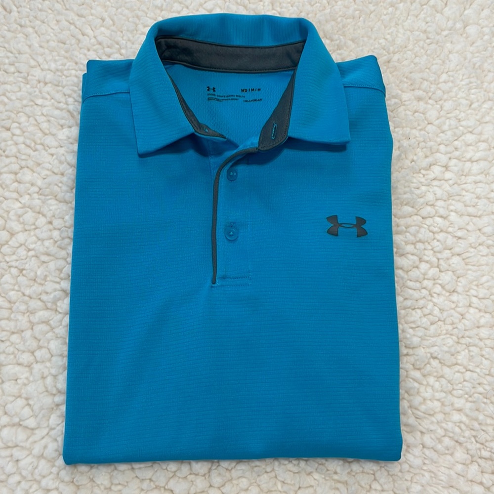 Men’s Under Armour Polo. Size M. Hardly ever worn. Teal blue.
